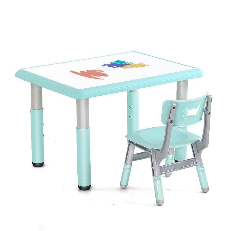 유치원 책상과 의자 세트, 어린이 책상, 가정용 간단한 아기 테이블, 플라스틱 직사각형 장난감 테이블